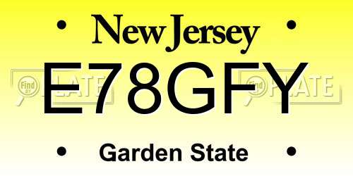 E78GFY New Jersey License Plate