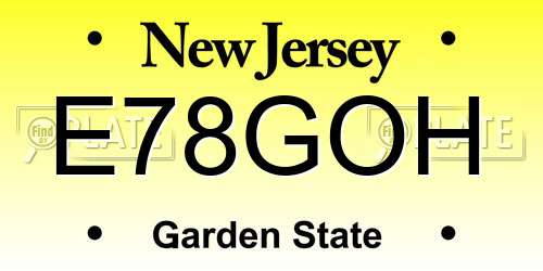 E78GOH New Jersey License Plate