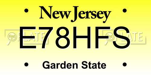 E78HFS New Jersey License Plate