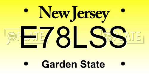 E78LSS New Jersey License Plate