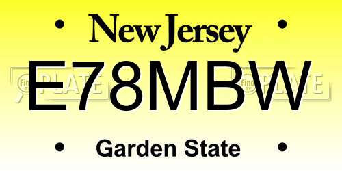 E78MBW New Jersey License Plate