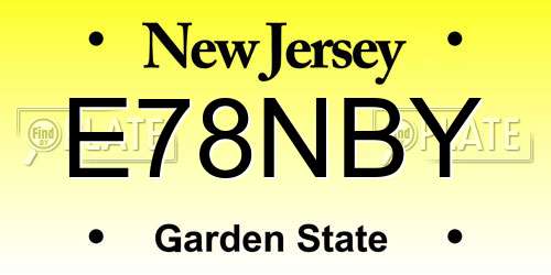 E78NBY New Jersey License Plate