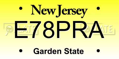 E78PRA New Jersey License Plate