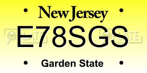 E78SGS New Jersey License Plate
