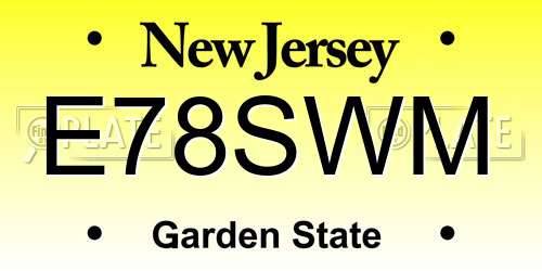 E78SWM New Jersey License Plate