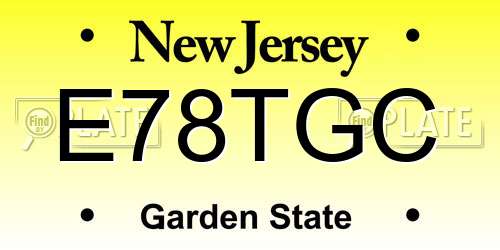 E78TGC New Jersey License Plate