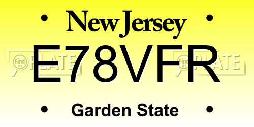 E78VFR New Jersey License Plate