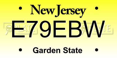 E79EBW New Jersey License Plate