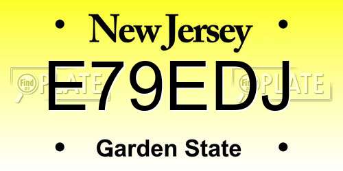 E79EDJ New Jersey License Plate