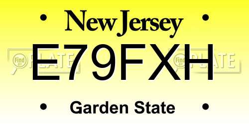 E79FXH New Jersey License Plate