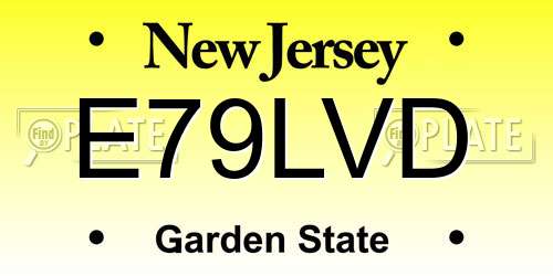 E79LVD New Jersey License Plate