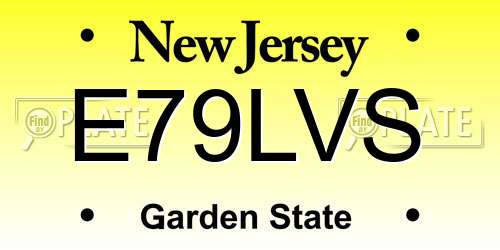 E79LVS New Jersey License Plate
