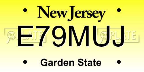 E79MUJ New Jersey License Plate