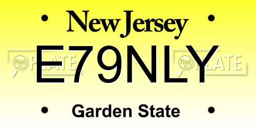 E79NLY New Jersey License Plate