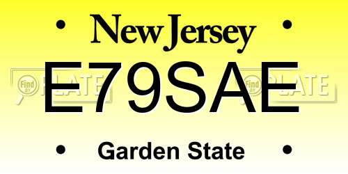 E79SAE New Jersey License Plate