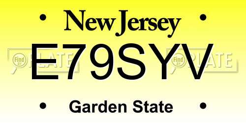 E79SYV New Jersey License Plate