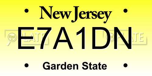 E7A1DN New Jersey License Plate