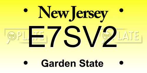 E7SV2 New Jersey License Plate