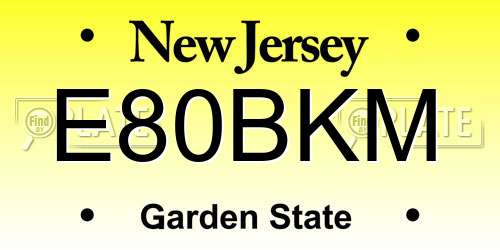 E80BKM New Jersey License Plate