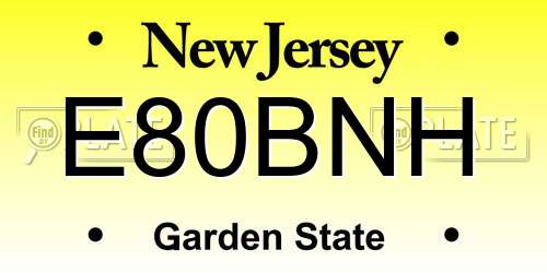 E80BNH New Jersey License Plate