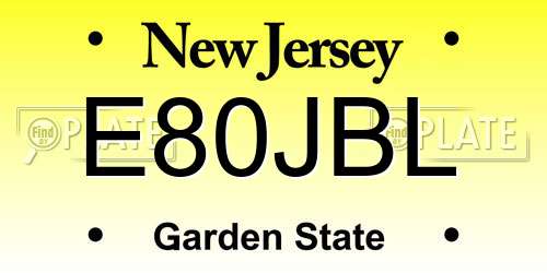 E80JBL New Jersey License Plate