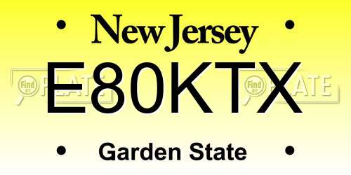 E80KTX New Jersey License Plate