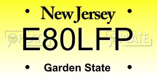 E80LFP New Jersey License Plate