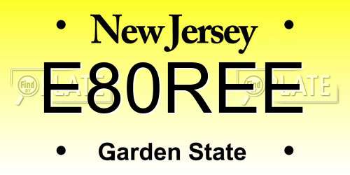 E80REE New Jersey License Plate