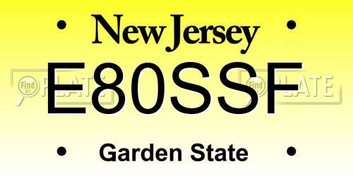 E80SSF New Jersey License Plate