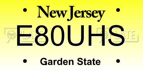 E80UHS New Jersey License Plate
