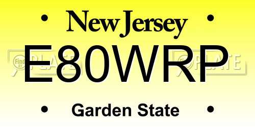 E80WRP New Jersey License Plate