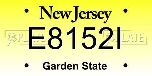 E8152I New Jersey License Plate