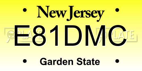 E81DMC New Jersey License Plate