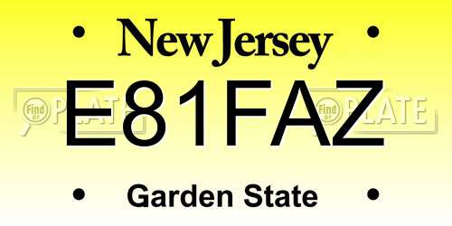 E81FAZ New Jersey License Plate
