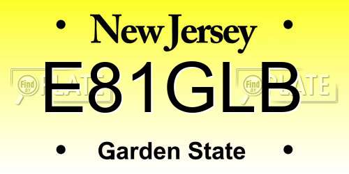 E81GLB New Jersey License Plate