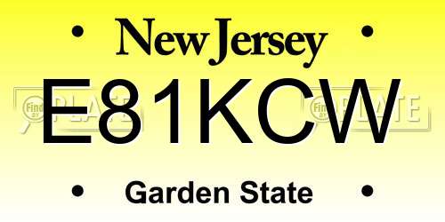 E81KCW New Jersey License Plate
