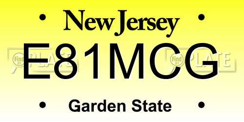 E81MCG New Jersey License Plate
