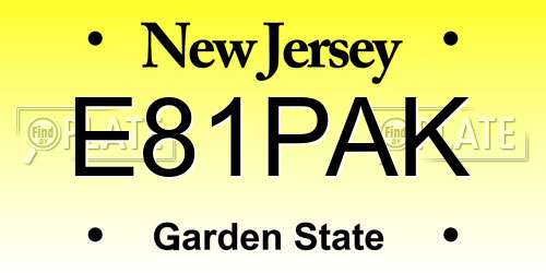 E81PAK New Jersey License Plate