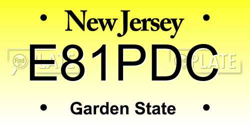 E81PDC New Jersey License Plate