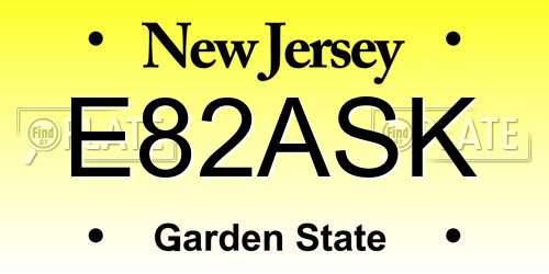 E82ASK New Jersey License Plate