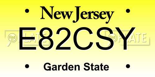 E82CSY New Jersey License Plate