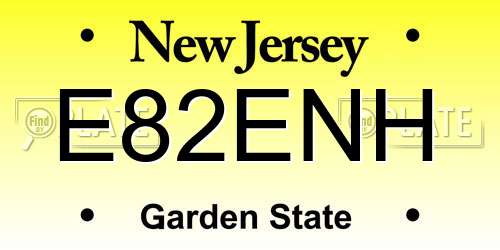 E82ENH New Jersey License Plate