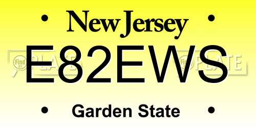 E82EWS New Jersey License Plate