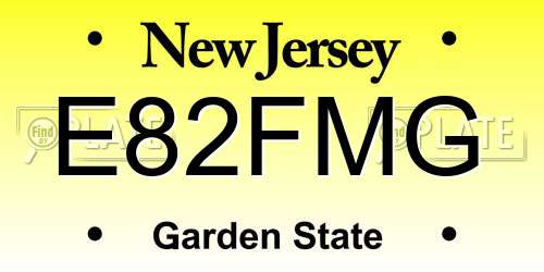 E82FMG New Jersey License Plate