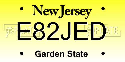 E82JED New Jersey License Plate