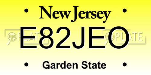 E82JEO New Jersey License Plate