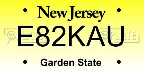 E82KAU New Jersey License Plate