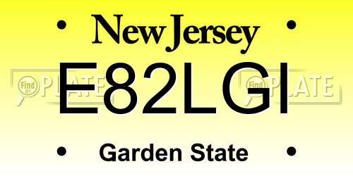 E82LGI New Jersey License Plate