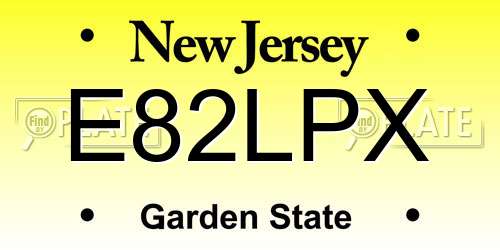 E82LPX New Jersey License Plate