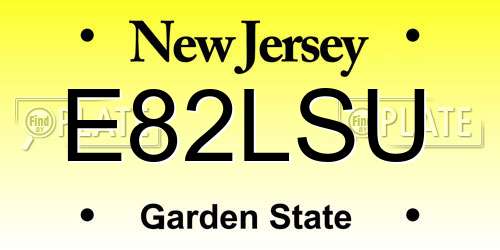 E82LSU New Jersey License Plate